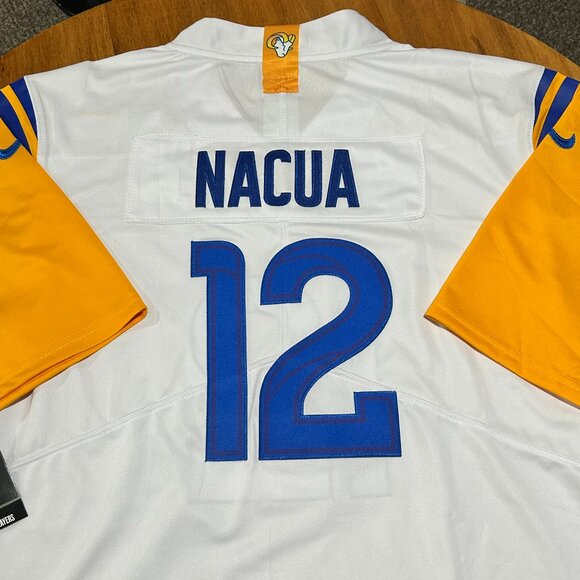 Men's Puka Nacua #12 Los Angeles Rams Stitched ON FIELD Jersey Size Large - Picture 6 of 10